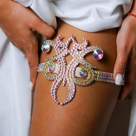 Exotic Rhinestone Thigh Chain Sexy Leg Ring Jewelry For Women Belly Dance Performance Gold Silver Alloy Body Chain Accessories