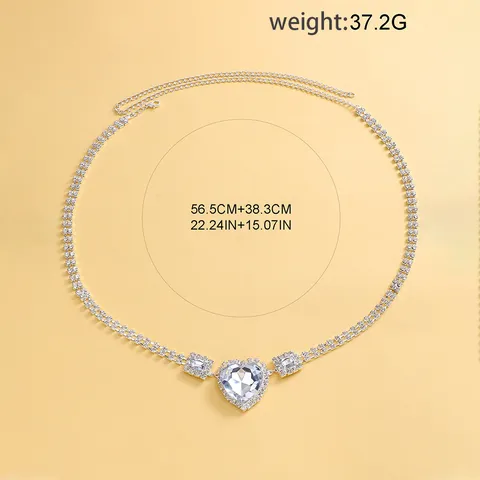 Sexy Legierung Strass Taillenkette Herz Wassertropfen Anhänger Körperkette Mehrlagige Bauchkette Für Damen Strand Party Schmuck