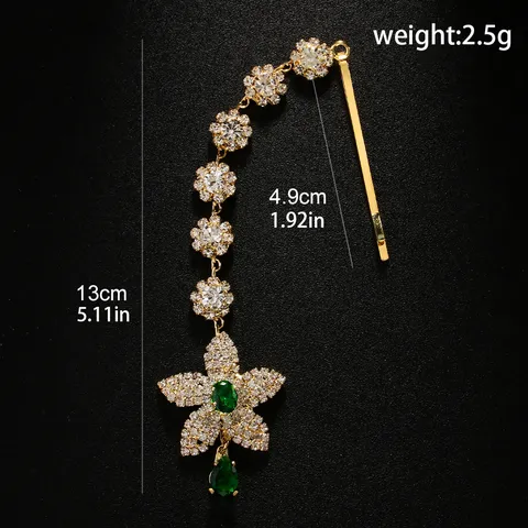 Chaîne de Front Style Indien Fleur Strass Bijou de Tête Femme Mariage Fête Ethnique Chaîne de Cheveux en Alliage