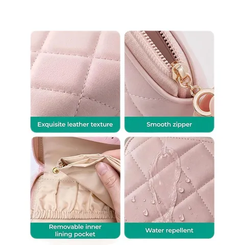 Draagbare Reizen Sieraden Organizer Tas PU Leer Gewatteerd Kleine Opslag Hoesje Met Rits Vakken Voor Vrouwen Meisjes