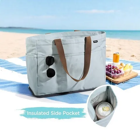 Damen Große Kapazität Wasserdichte Tote Tasche Casual Outdoor Reise Handtasche Mit Isolierter Seitentasche Schultertasche