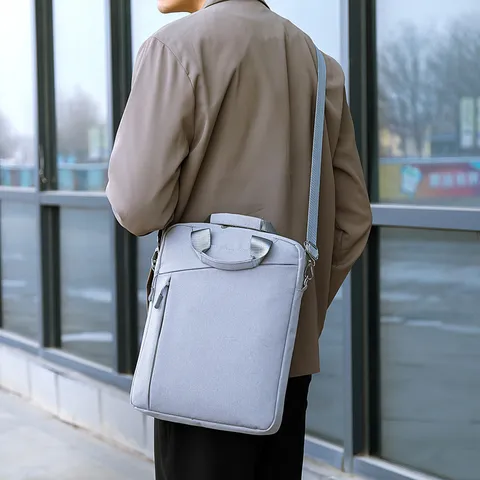 Sac pour Ordinateur Portable d'Affaires en Tissu Oxford Mallette Imperméable Sac à Bandoulière Décontracté Polyvalent pour Hommes