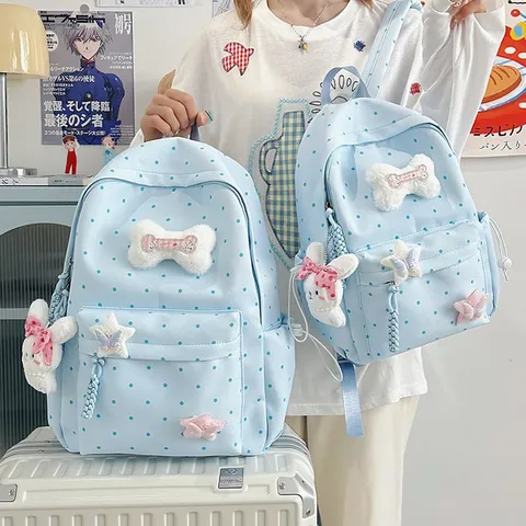 Casual Nylon Polka Dot Sakoplati Glyko Sholiko Tsantaki Elafry Kathimerino Sakidio gia Gynaikes Foitites Taxidi