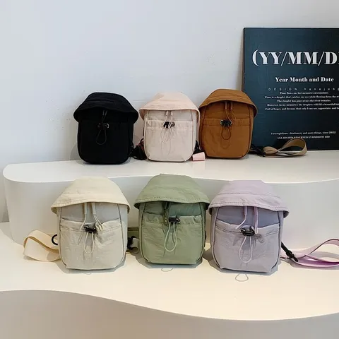 Casual Outdoor Nylon Crossbody Bag For Men And Women Lightweight Chest Pack Travel Phone Bag Daily Sport Small Backpack