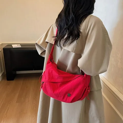 Casual Nylon Crossbody Tσάντα Ελαφρύ Dumpling Shoulder Bag Daily Commuter Purse Simple Travel Handbag For Women