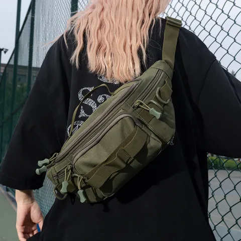 Marsupio Tattico Multifunzionale da Uomo Borsa a Tracolla Casual Petto in Tessuto Oxford Resistente all'Usura Viaggio Sportivo