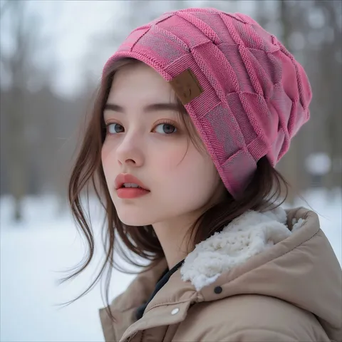 Winter Warm Knit Beanie Hat For Women Fleece Lined Thickened Solid And Mixed Color Casual Outdoor Ski Skull Cap