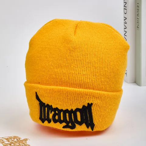 Unisex Winter Warm Gebreide Muts Casual Letter Borduurwerk Beanie Muts Hip Hop Schedel Muts Zacht Rekbaar