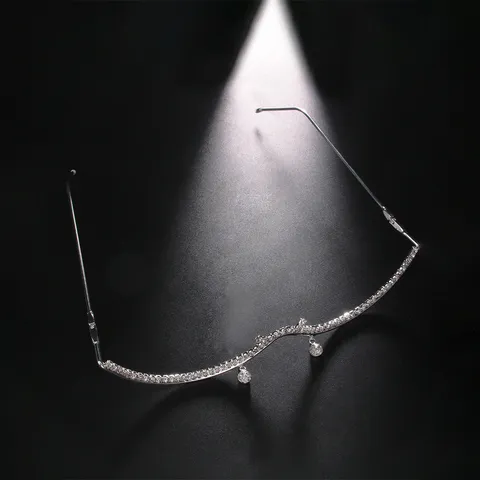 Trendy Rhinestone Party Glasses Without Lenses Water Drop Tassel Decorative Eyewear Frame Fashion Party Eyewear