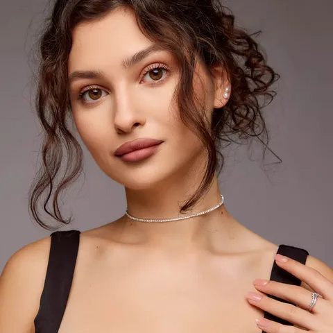 Minimalistisch Legierung Strass Choker Kette Für Damen Gold Silber Gesamt Geometrisch Stern Blumen Anhänger Halskette Party Schmuck