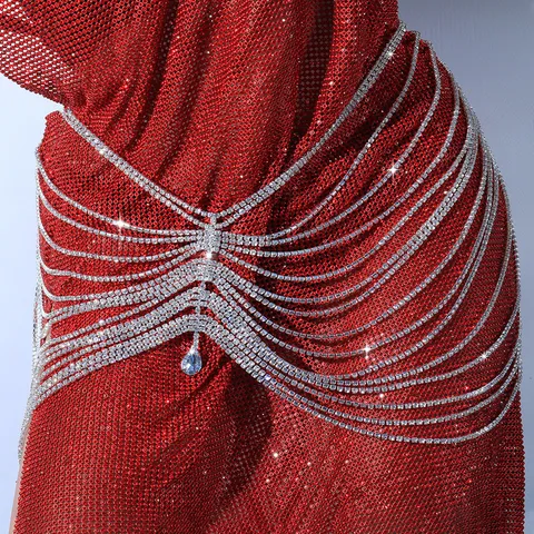 Chaîne de Taille en Métal Punk Hip Hop pour Femmes Incrustée de Strass Chaîne de Corps Minimaliste Maille Cubaine Accessoire de Robe Bijoux de Ventre