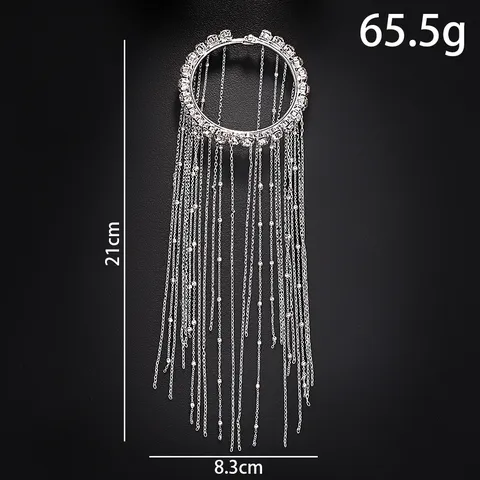 Bracciale da Braccio con Frange di Strass alla Moda per Donna Braccialetto Aperto Catena Pendente Gioielli per Festa Matrimonio Regalo