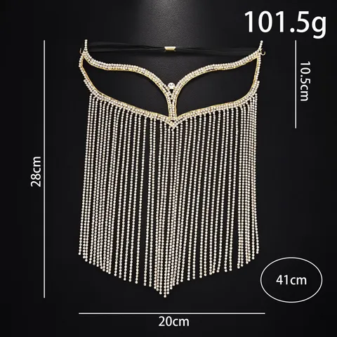 Western Style Rhinestone Tassel Mask For Women Luxurious Masquerade Party Face Chain Jewelry Gold Silver Elegant Dance Mask Accessory