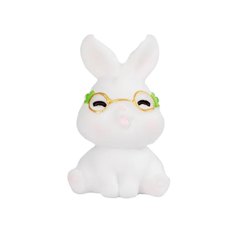 Cute Cartoon Rabbit Resin Figurine Miniature Micro Landscape Ornament Desktop DIY Craft Home Garden Decor