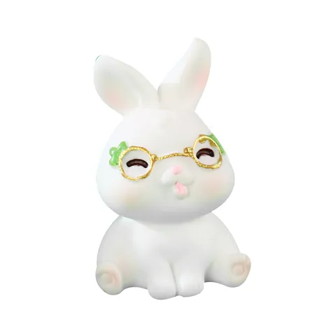 Mignonne Figurine de Lapin en Résine Nouvel An Micro Paysage Miniature Ornement Animal Cartoon Décoration