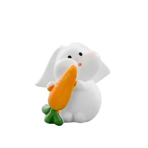 Mini Cartoon Lindo Conejo Resina Figulina Micropaisaje Escritorio Coche Adorno DIY Manualidades Decoración Juguete Regalo