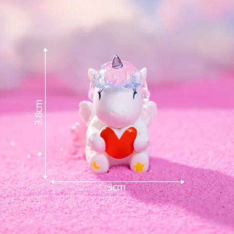 Cute Resin Unicorn Figurine Micro Landscape Car Desktop Ornament Cartoon Animal Cake Baking Accessory