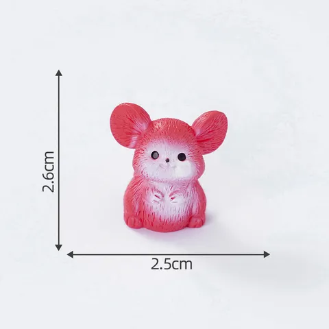 Simpatica Statuetta in Resina di Topo Pastorale Ornamento Micro Paesaggio Animale Cartone Animato Artigianato Fai da Te Decorazione Scrivania Auto