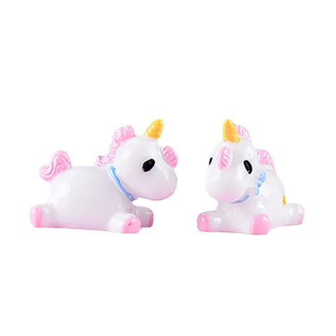 Jolie Figurine de Licorne en Résine Mini Statue Animal Cartoon Micro Paysage Ornement de Bureau Décoration Cadeau