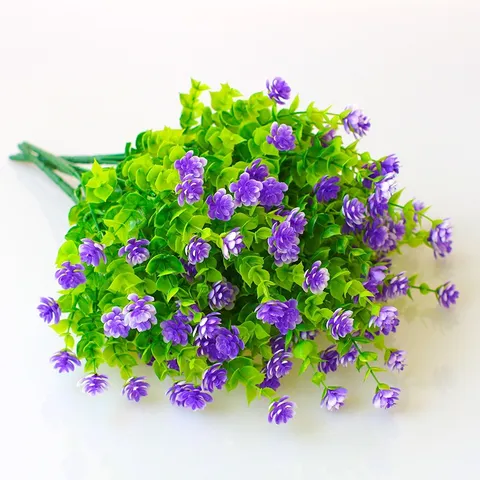 Künstliche Kunststoff Blumen Strauß Eukalyptus Mailand Gras Falsche Pflanze Für Home Wand Dekor Blumenarrangement