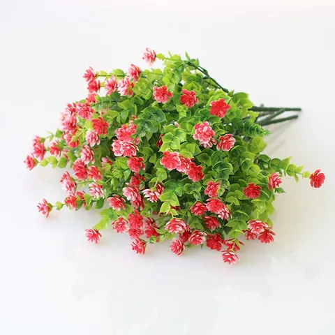 Künstliche Kunststoff Blumen Strauß Eukalyptus Mailand Gras Falsche Pflanze Für Home Wand Dekor Blumenarrangement