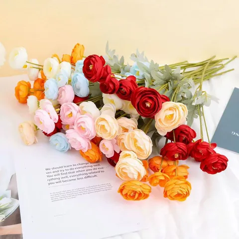 Artificial Silk Flower Four-Head Tea Rose Bouquet Fake Floral Arrangement For Home Decor Wedding Party Photography Props
