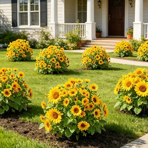 Estaca de Girasol Artificial Planta de Girasol Falsa en Maceta Resistente a los Rayos UV para Decoración de Jardín Patio Hogar