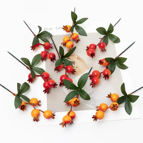 Künstliche Granatapfel Fruchtzweige Schaumstoff Falsche Blumen Für Heimdekoration Neuer Chinesischer Stil Blumenarrangement Vasen Dekor