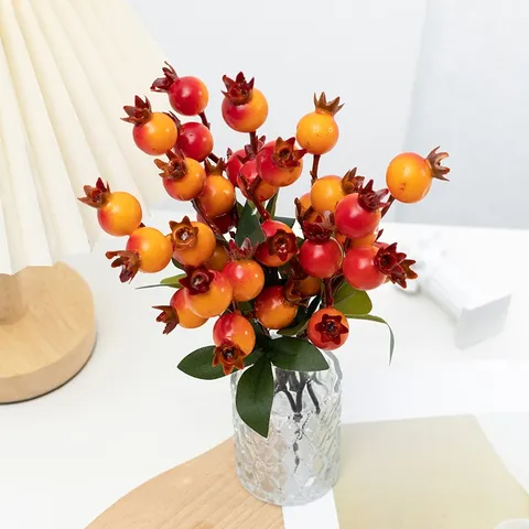 Künstliche Granatapfel Fruchtzweige Schaumstoff Falsche Blumen Für Heimdekoration Neuer Chinesischer Stil Blumenarrangement Vasen Dekor