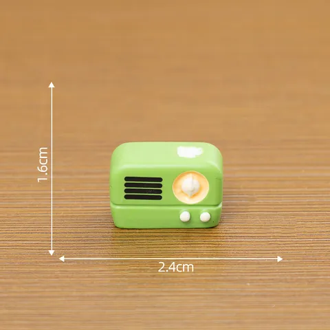 Miniature Retro Resin Micro Landscape Ornaments Dollhouse DIY Accessories Radio Alarm Clock Computer Phone Desktop Decor