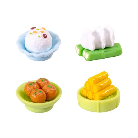 Juguete de Comida de Resina en Miniatura Accesorios de Decoración de Casa de Muñecas Cocina China Realista Estatuilla en Miniatura Artesanía