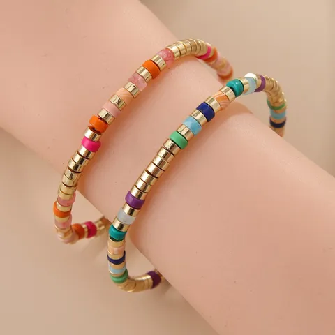 Boheems Vintage Veelkleurige Halfedelsteen Kralen Armband Voor Dames Handgemaakte Verguld Koper Ethische Sieraden Cadeau