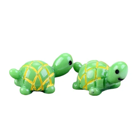 Mini Figurine Tortue Verte en Résine Mignonne Statue Animale Pour Micro-paysage de Mousse DIY Terrarium Décor de Jardin Miniature