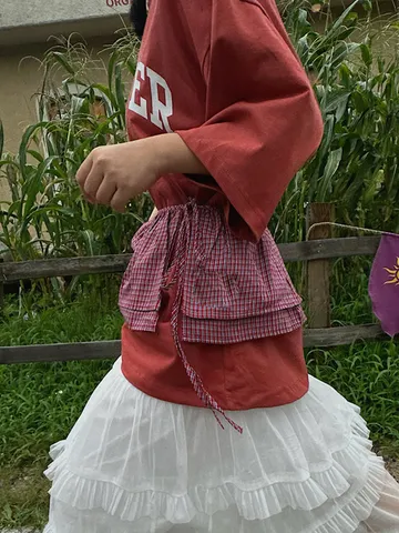 Dames Mode Koreaanse Stijl Ruitjes Minirok Casual Wikkelrok Taille Decoratieve Rok