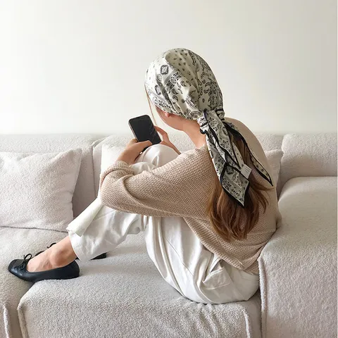 Vintage Paisley Bedruckt Großer Dreiecksschal Für Damen Retro Multifunktionales Kopftuch Reise Taille Bandana Schal