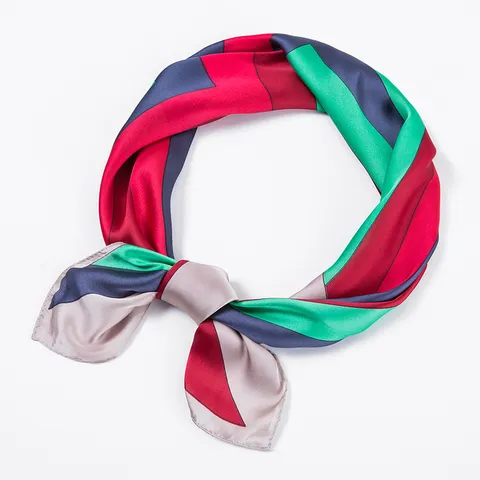 Women Fashion Geometric Print Chiffon Square Scarf Elegant Lightweight Neck Scarf Everyday Head Wrap Scarf For Ladies