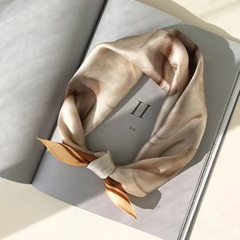 Women Luxury Mulberry Silk Scarf Fashion Printed Square Scarf Elegant Neck Scarf For Daily Wear And Styling