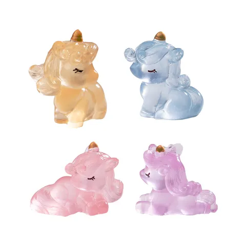 Luminous Resin Unicorn Figurine Cute Micro Landscape Ornament Glowing Animal Desktop Decor DIY Crafts