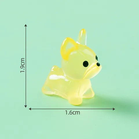 Statuetta di Cucciolo Luminoso Creativo in Resina Micro Paesaggio Ornamentale in Miniatura da Scrivania DIY Giocattolo per Cane Che Si Illumina al Buio