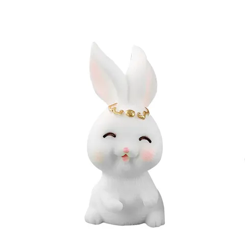 Miniatur Harz Hase Mondkuchen Figur Für Mid-Autumn Festival Mikrolandschaft Feengarten Deko Schreibtisch Auto Ornamente Zubehör