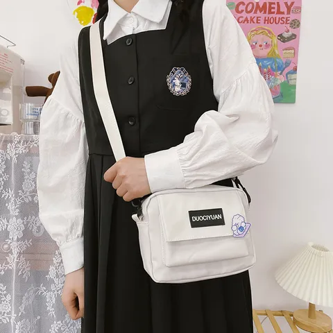 Bolso de Hombro de Tela Oxford con Degradado Estilo Harajuku Bolso Cruzado Casual para Estudiante