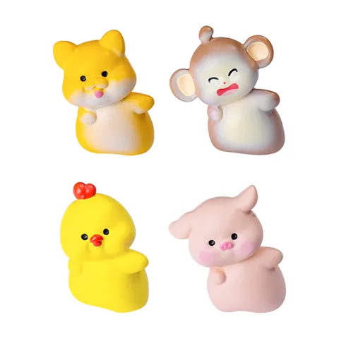 Cute Cartoon Chinese Zodiac Animal Resin Miniature Figurine For DIY Micro Landscape Home Office Car Dashboard Desk Ornaments Craft Decoration