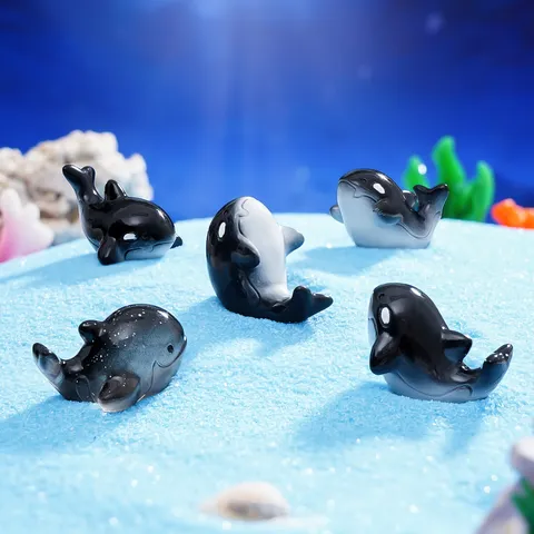 Mini Resin Whale Shark Figurine Cute Ocean Animal Micro Landscape DIY Aquarium Terrarium Decoration Miniature Ornament