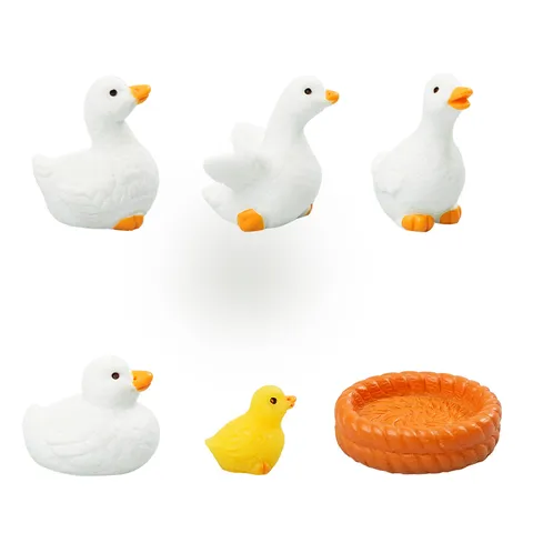 Mini Figurine de Canard en Résine Micro Paysage Jardinage DIY Accessoires Décoratifs Mignons Ornements d'Animaux pour Décoration Intérieure
