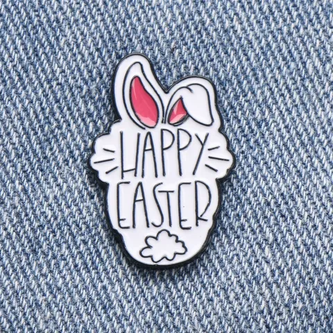 Broche de Esmalte de Conejo de Pascua Insignia de Aleación Alfiler para Ropa Bolsos Accesorios Regalo Festivo