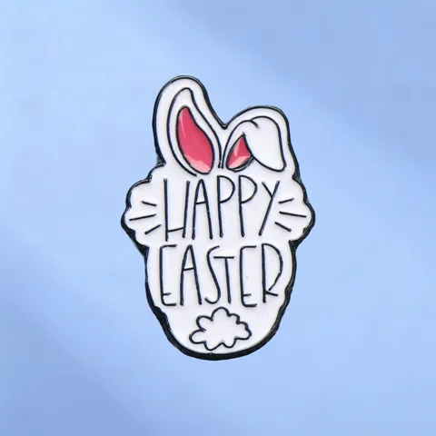 Broche de Esmalte de Conejo de Pascua Insignia de Aleación Alfiler para Ropa Bolsos Accesorios Regalo Festivo