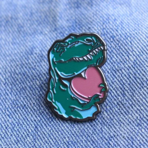 Süße Cartoon Dinosaurier Herz Brosche Legierung Emaille Pin Grüne Dino Abzeichen Geschenk Für Rucksack Kleidung Deko Damen Teenager