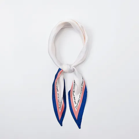 Foulard in Raso Stretto da Donna Chic Coreano con Stampa a Lettere Fascia per Capelli a Striscia Lunga Accessori di Moda