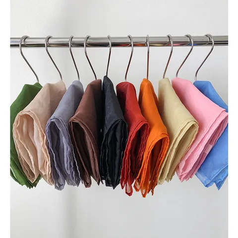 Korean Style Chiffon Solid Color Square Scarf For Women Breathable Headscarf Neckerchief Hair Band Decorative Elegant Shawl