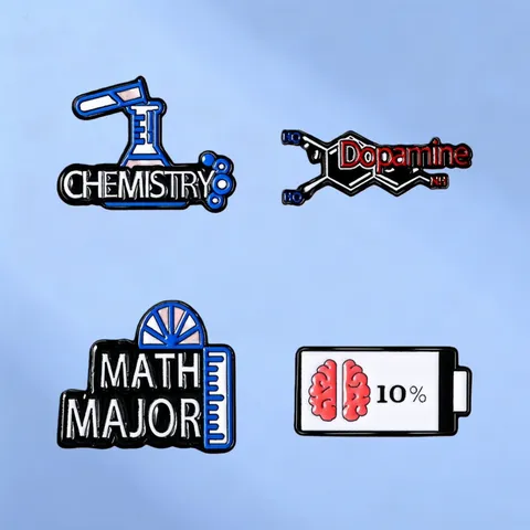 Funny Science Geek Enamel Pins Dopamine Chemistry Math Major Brain Creative Alloy Badge Brooch Gift For Students Teachers